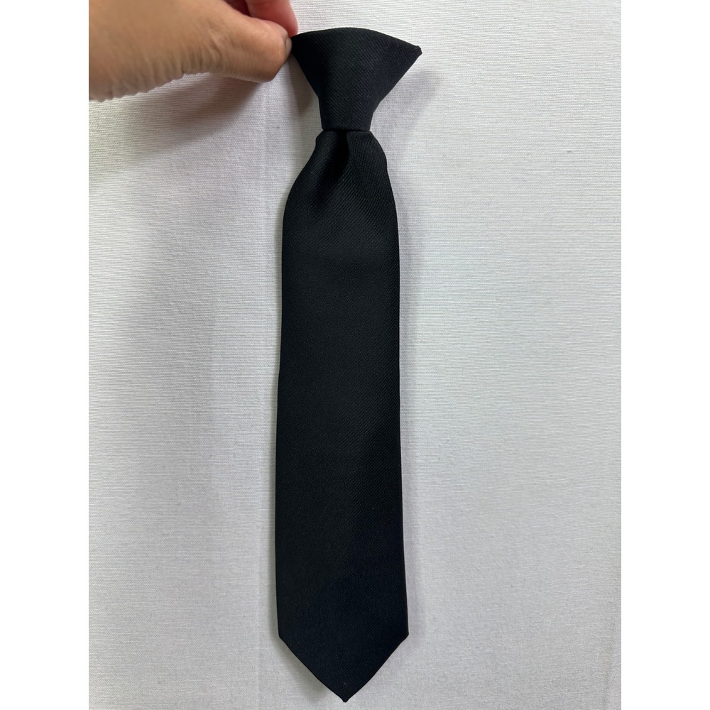 Kids Black‎ Clip On Zipper Tie Boys Girls Formal School Uniform Neckwear